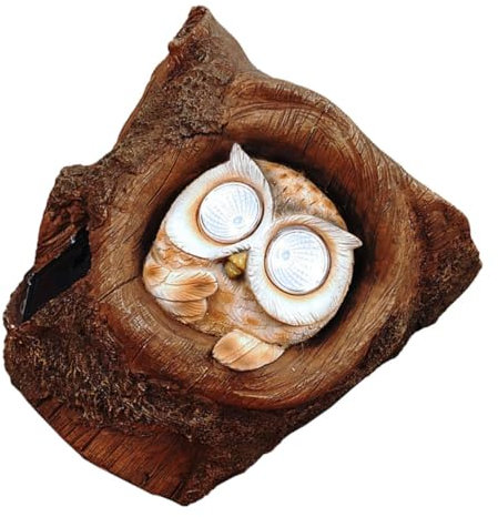 MAGICLULU 1pezzi in Resina Decorazione Luminosa Da Parete Solare Vaso Da Fiori in Resina Per Albero Giardino Decorazione Luminosa