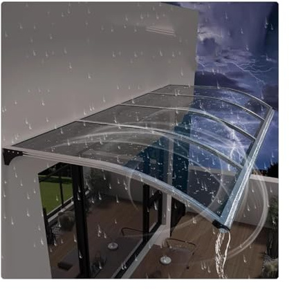 Toldo de protección UV para exteriores, para ventanas, jardines, patios, restaurantes y villas, versátil, 100 x 440 cm, solución de parasol