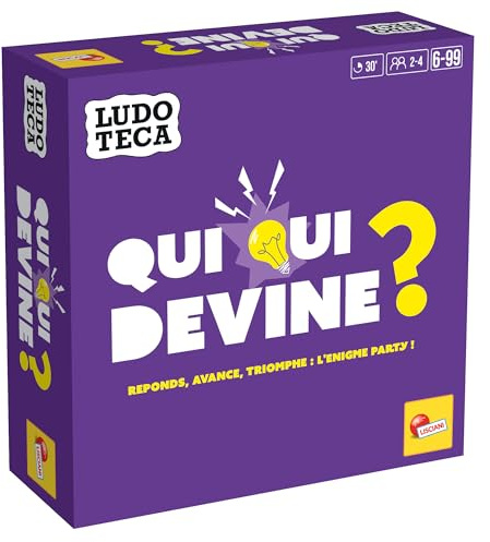 Lisciani - Ludoteca Qui Qui Devine - Jeu de Devinettes Enfant 6+ Ans - Jeu de Société Énigmes et Logique - Réflexion et Intuition - pour Jouer en Famille & Amis - 2 à 4 Joueurs