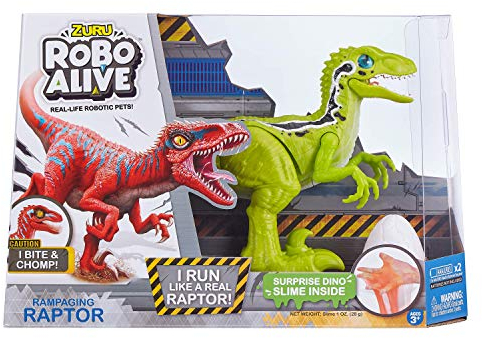 Robo Alive Wütender Raptor Dinosaurier Spielzeug, batteriebetriebenes Roboter-Dinosaurier-Spielzeug (grün Raptor)
