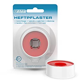 Haro medical care Fixier-Pflaster transparent, 5 m x 1,25 cm, einfach von Hand abzureißen, sichere Befestigung von Wundauflagen, Verbänden, Kompressen, Tapeband