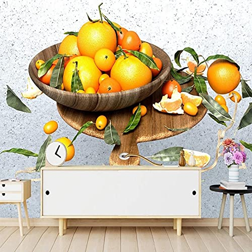 FRTMWallpaper 3D Wandplakat Wandbild Tapete Wandtattoo Küche Obst Muster 400X280Cm Wandaufkleber 3D Wandbilder Decals Selbstklebend Vinyl Tapete Abnehmbare Kinder Zimmer Wandschmuck