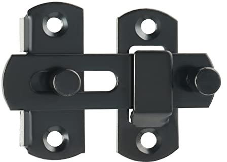 Sayayo Serratura Porta Chiavistello Piccolo Chiusura Della Porta Chiavistello per Porta in Legno, Acciaio Inossidabile Nero Opaco, EMS9003-B