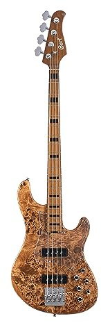 Cort GB-Modern 4 Open Pore Vintage Natural Electric Bass Guitar with Deluxe Soft Case