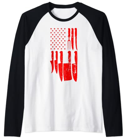 Ensemble de couteaux de boucher 4 juillet USA flesher volaille propriétaire Manche Raglan