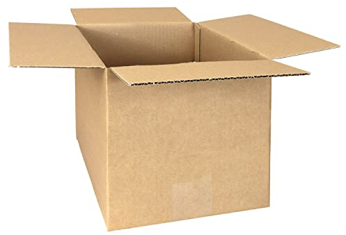 smiley pack 25 Stück Faltkartons 300 x 200 x 200 mm braun KK31 Versandkarton Verpackungskartons 30 x 20 x 20 cm aus Wellpappe 1 wellig Karton Pappkarton Versandbox Paket Päckchen