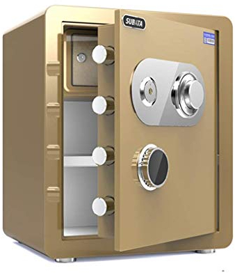 Coffre-Fort de sécurité, coffres-forts en Acier, Armoire de Rangement de Grande capacité de sécurité Ignifuge, étanche et antivol, Petit ménage Haut 25 cm/30 cm/45 cm, 4 Couleurs