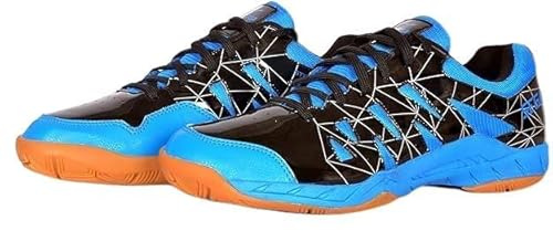 Quive Sega Lotus Badminton Tennis and Squash Shoes Non-Marking Anti-Slip and Breathable Trainers (Blue, UK Footwear Size System, Adult, Men, Numeric, Medium, 7)