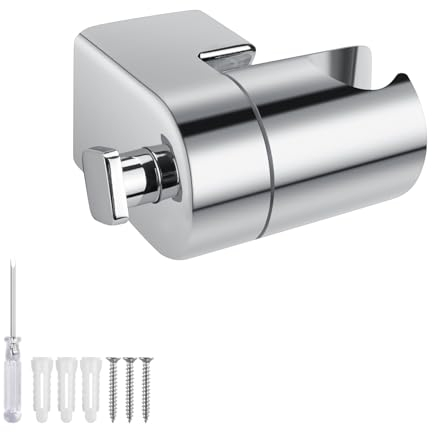 SHENGYIG Duschkopfhalterung aus Ganzmetall-Zinklegierung, 217g Schwerlast-Duschhalterung, 360° Drehbar, Robust und Langlebig, Mit Montagezubehör für Handbrausen und Duschköpfe