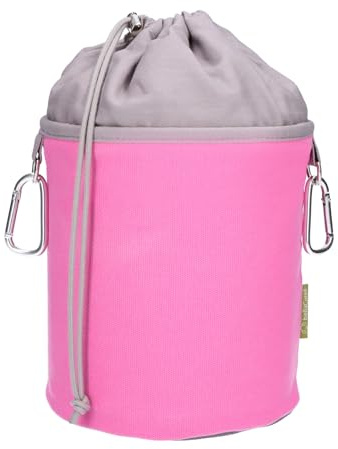 Bolsa para pinzas de la ropa de lona con 2 mosquetones para 200 pinzas, extra grande y estable, color rosa y gris