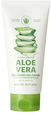 NATURE REPUBLIC Aloe Vera Reinigungsgel-Creme, Sanfte Reinigung & Feuchtigkeitspflege, 150 ml, Mit 92% kalifornische Aloe Vera, Für alle Hauttypen, K-BEAUTY