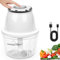Tritatutto da Cucina Elettrico 350ml, Frullatore Piccolo Portatile con 3 Lame per Carne Frutta Peperoncino Cipolle Aglio - Bianco