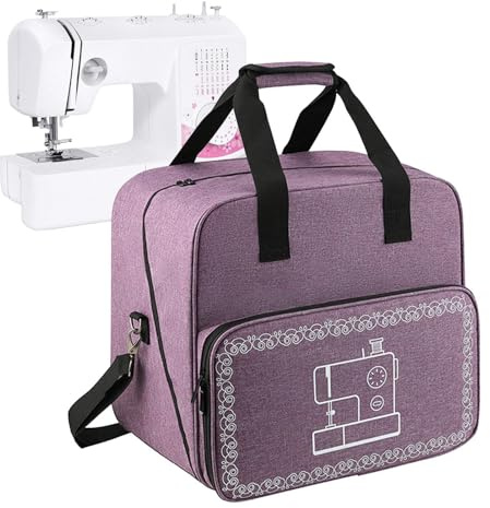 Gupcaqosjw Bolsa De Transporte Para Máquina De Coser | 38*36*29 Cm Bolsa De Máquina De Coser | Bolsa Para Máquina De Coser | Tela Oxford 600D, Maleta Maquina Coser Organizador De Accesorios, Purple