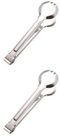 Lot de 2 pinces à glaçons en acier inoxydable - Pinces de cuisine pour asperges - Pinces à saucisses - Pinces à poisson - Pinces à pâtes - Pinces de cuisine en acier inoxydable - Pinces à barbecue -