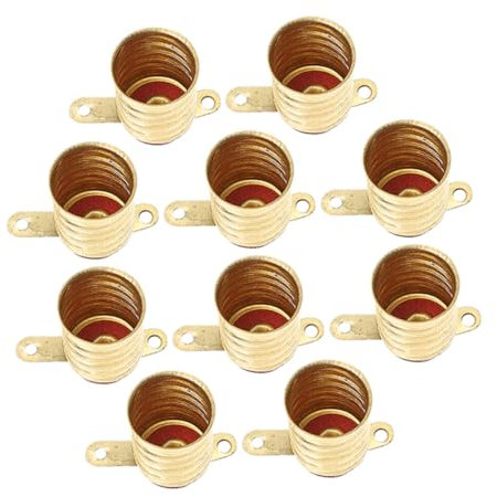 KONTONTY 10pièces Douilles Cuivre Pour Ampoules à Vis Supports De Lampe Rétro Corsé Base De Lampe Vintage Compacte Pour Diy Et Restauration De Luminaires Résistantes Et Faciles à Installer