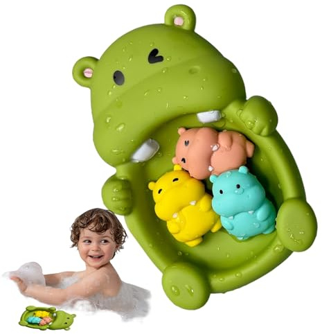Jouets de Baignoire Bébé - 4 Pièces Flottants pour Bain - Animaux à Prise Facile Décoration Éducative pour Dès 18 Mois