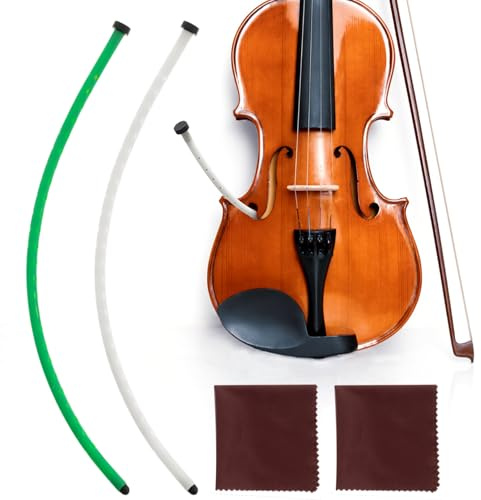 Kathfly 2 Pcs Violin Humidifier Instrument Accessory Violin Sound Hole F Hole Humidifier with Microfiber Cleaning Cloth to Prevent Cracking Buzzing Protruding Fret Ends Top Sink Dryness(White, Green)