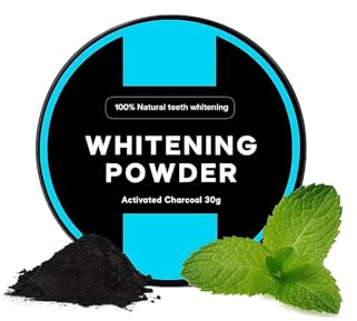 Teeth Whitening Powder -Natural Coconut Activated Charcoal for a Brighter, Whiter Smile-Enamel Safe, Sensitivity Free-for Stain Removal, Tartar & Plaque Control- Freshens Breaths, Mint-30g
