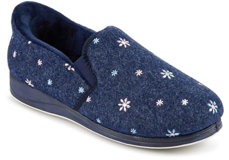 Pavers Just Step In Memory Foam Slippers - Navy Size 4