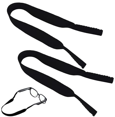 Yuiturt Lot de 2 Cordon pour Lunettes Sport, Attaches Lunettes en Néoprène, Sangle Réglable pour Lunettes de Soleil et Vue, Accessoire Sport Nautique Randonnée pour Enfants Adultes Hommes Femmes