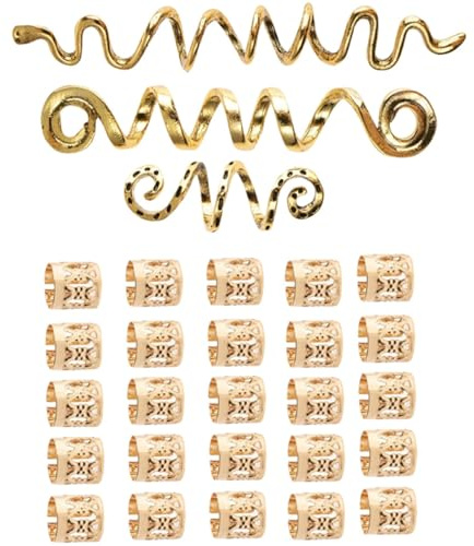 VALICLUD Vintage Viking Knot Hair Pins Gold Spiral Snake Dreadlock Hair Accessories Braiding Jewelry for Braids and Dreadlocks