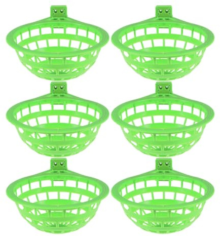 MINAOLULUS Lot de 6 Nids Suspendus pour Pigeons, Grand Format Vert, Bol de Nidification en Plastique Creux, Nid Sécurisé pour Perruches et Calopsittes, Accessoire D’élevage pour Cages