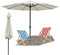 Lospitch Sonnenschirm 350cm, Aluminium Gartenschirm UV-Schutz, Groß Sonnenschirm Balkon schmutzabweisend, Terrassenschirm für Garten Schwimmbad Sandstrand, ohne Ständer (Beige)…