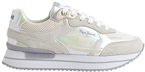 Pepe Jeans RUSPER PEARL, Sneaker con plateau Donna, Bianco, 36 EU