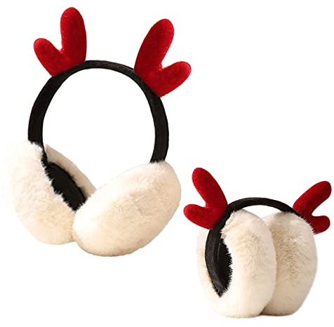 Cache Oreilles Chauds,Liwein Cache Oreilles en Peluche Cache Oreilles Pliables Cache-oreilles d'Hiver Cache-oreilles de Noël pour Ski Randonnée Camping Cadeaux Unisexe Cache Oreilles Chauds