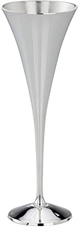 H.Bauer jun. Sektkelch versilbert - 22 cm Champagnerkelch aus schwer versilbertem Metall, anlaufgeschützt & handgefertigt, glatt poliert - edler Schaumweinkelch für Hochzeit, Jubiläum & Geschenkidee