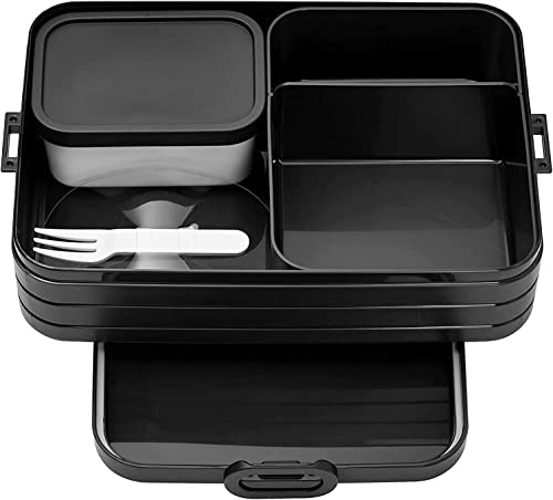 Mepal - Lunchbox Take A break large - Brotdose mit Fächern - Geeignet für bis zu 8 butterbrote - Ideal für mealprep - 1500 ml - Limited Edition Schwarz - Black Edition