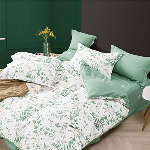 KEAYOO Biancheria da letto con fiori, 135 x 200 cm, con chiusura lampo, 80 x 80 cm, in cotone, per l'estate fino all'inverno (135 x 200 cm, fiorito B)