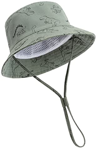 DRESHOW Unisex Baby Kleinkinder Sonnenhut Kappe Mütze Fischerhut Strandhut Kinder Baby Stern Sommerhut UV Schutz UPF 50+, Age 3-6 Monate, Size 46cm