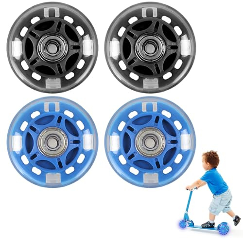 4 Piezas Ruedas de Scooter 80MM, Ruedas de Repuesto para Scooter 80MM, Rueda de Patinete 80MM, Scooter Wheels, Stunt Scooter Ruedas, con Rodamientos ABEC 9, Unisex Adulto (Azul)