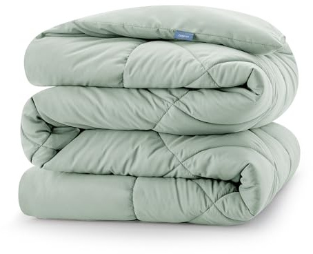 CozyLux Edredón Cama 150 Entretiempo, Relleno Nórdico 220x240 cm de Fibra 300 gr/m², Edredon Nordico Matrimonio Cama 135/150, Ligero, Suave, Transpirable para Otoño e Invierno, 240x220 cm (Verde)