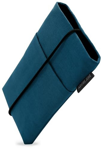 Adore June Handytasche Bene kompatibel mit 6-6,3 Zoll Smartphones (wie iPhone 17 Pro, iPhone Air, iPhone 16e, 16 Pro, iPhone 16, Galaxy S25, Pixel 10 Pro), Gummi-Verschluss, Farbe Ozean-Blau