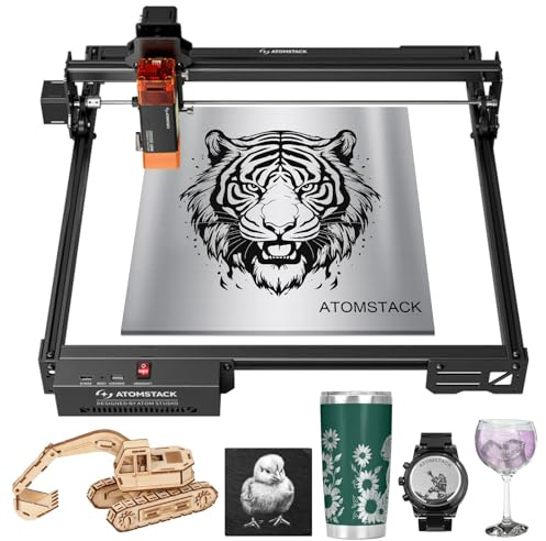 ATOMSTACK A10 PRO V2 Macchina Incisore Laser, Potenza Laser da 12W, Taglierina Laser ad Alta Potenza, Strumento per Incisione laser fai da te su Legno Metallo Vetro, Controllo Offline tramite App