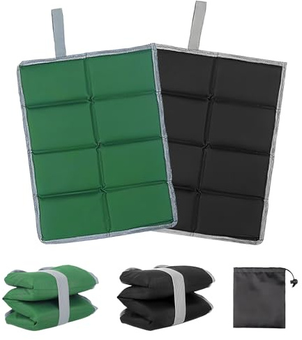 2 Pezzi Portatile Tappetino Cuscino Impermeabile Pieghevole, Outdoor Tappetino Pieghevole con Borse Portaoggetti, Cuscino Stadio Pieghevol, per Picnic Campeggio e Escursionismo, Lavabile in Lavatrice