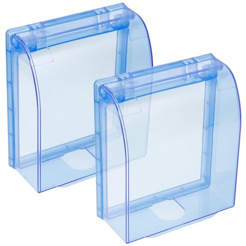 ANDRESLAD 2 pezzi Copripresa Elettrica Trasparente Protezione per Prese Esterne Resistente Polvere e Umidità Facile da Installare e Adatto Vari Modelli