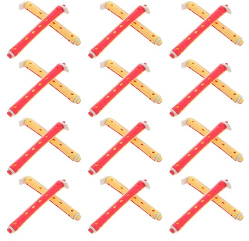 BETOOKY Juego de 24 Varillas Huecas de Plástico para Permanente en Frío, Rizadores Fáciles de Usar para Crear Ondas Naturales en Cabello Corto y Largo, Adecuado para Uso en Casa o Salón