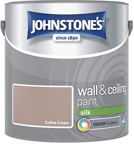 Johnstones No Ordinary Paint Water Based Interior Vinyl Silk Emulsion Coffee Cream 2.5 Litre