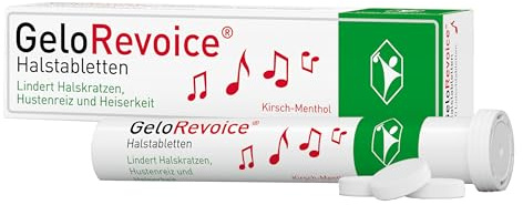 GeloRevoice Halstabletten Kirsch-Menthol: Lindert Halskratzen, Hustenreiz und Heiserkeit, lang anhaltende Linderung auch bei Halsschmerzen, Schluckbeschwerden und Räusperzwang, 20 Stk