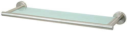 axentia Wand Glasregal, 116947, Neapel-Badablage-Glasablage für Bad, Küche und Wohnzimmer-Wandablage zum Bohren-Spiegelablage fürs Badezimmer, Edelstahl, Silber, 54 x 14 x 6 cm