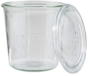 APS 82347 Einmach-Gläser 2er Set 580 ml mit Deckel, Ø 11 cm, H: 11 cm, Sturzform, Einmachglas, Dekoglas, Dessertglas, Vorratsglas, spülmaschinengeeignet, Transparent
