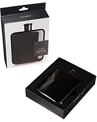 Viski Stainless Steel Pocket Hip Flask for Men and Women, Polished Gunmetal Finish, Sleek and Modern Design, Leakproof Liquor Flask for Whiskey, Vodka, Tequila, Travel, Outdoor Party, 6 oz, Set of 1