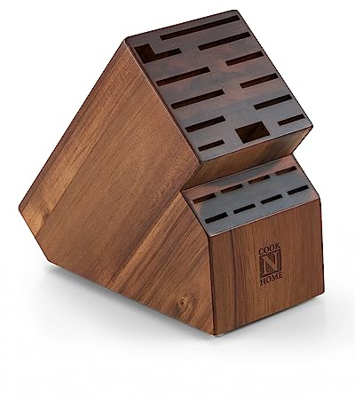 Cook N Home Blocco portacoltelli, 20 scomparti, in legno di acacia, 2660