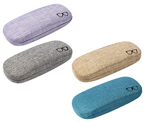 umorismo 4 Stücke Brillenetui Hardcase, Damen Herren Brillenetui Hartschalen,Kinder Tragbare Sonnenbrillen Etui Brillenhülle für Sonnenbrillen und Brillen(4 farben)