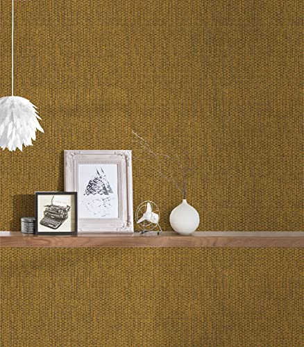 A.S. Création Hygge Tapete Struktur Vliestapete Gelb Schwarz Skandinavisch 386125 10,05x0,53m Made in Germany