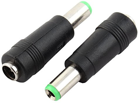 Ruilogod 6.5mm x 3 mm macho a 5,5 mm x 2.1mm Conector de alimentación de DC femenino hembra ADAPTADOR 6 PCS