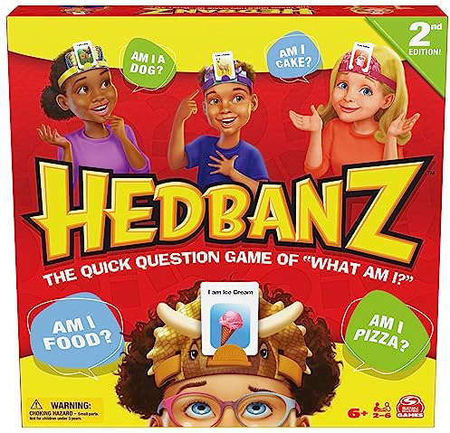Hedbanz 2nd Edition Picture Guessing Board Game Family Games & Kids’ Games Age 6+ for Kids Aged 6 and up